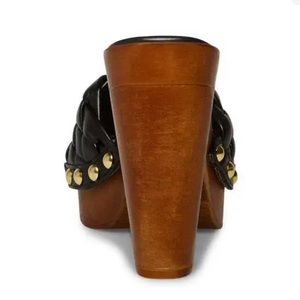 Steve Madden Kashtyn Black Slip
On Mule Open Toe Braided
Platform Sandal